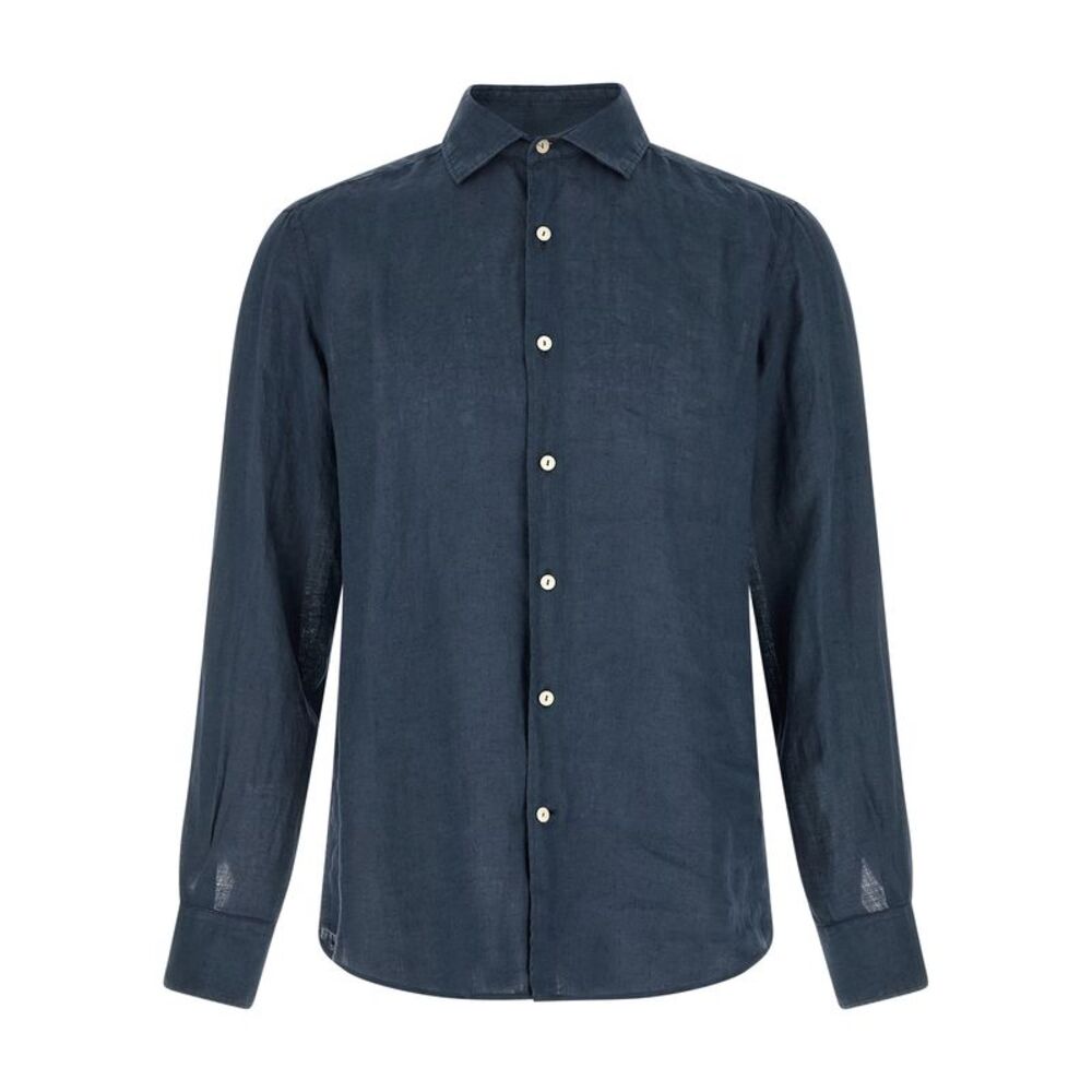 MC2 Saint Barth Blue Linen Men's Blouse